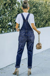 Pocketed Distressed Denim Overalls - ONYX ASHE