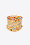 Multicolored Cubic Zirconia Textured Ring