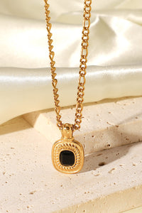 18K Gold Plated Inlaid Rhinestone Pendant Necklace