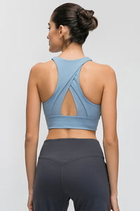 Halter Keyhole Sports Bra - ONYX ASHE