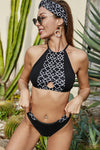 Printed Cutout Tie Back Two-Piece Swimsuit - ONYX ASHE