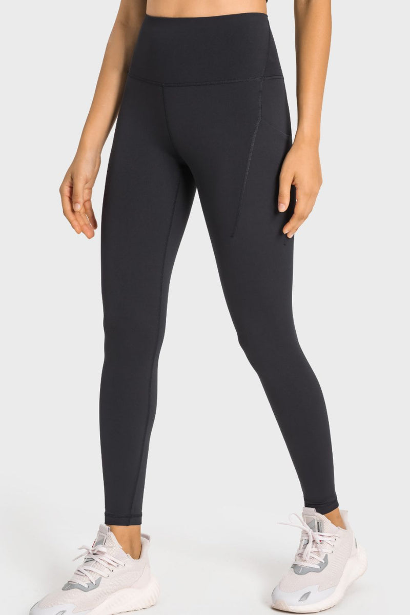 High-Rise Wide Waistband Pocket Yoga Leggings - ONYX ASHE