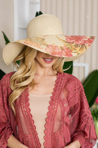 Justin Taylor Floral Bow Detail Sunhat - ONYX ASHE