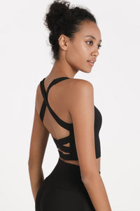 Crisscross Open Back Cropped Sports Cami - ONYX ASHE