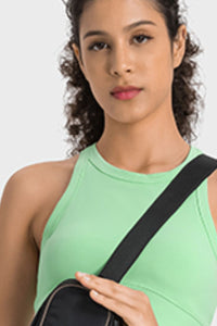 Racerback Cropped Sports Tank - ONYX ASHE