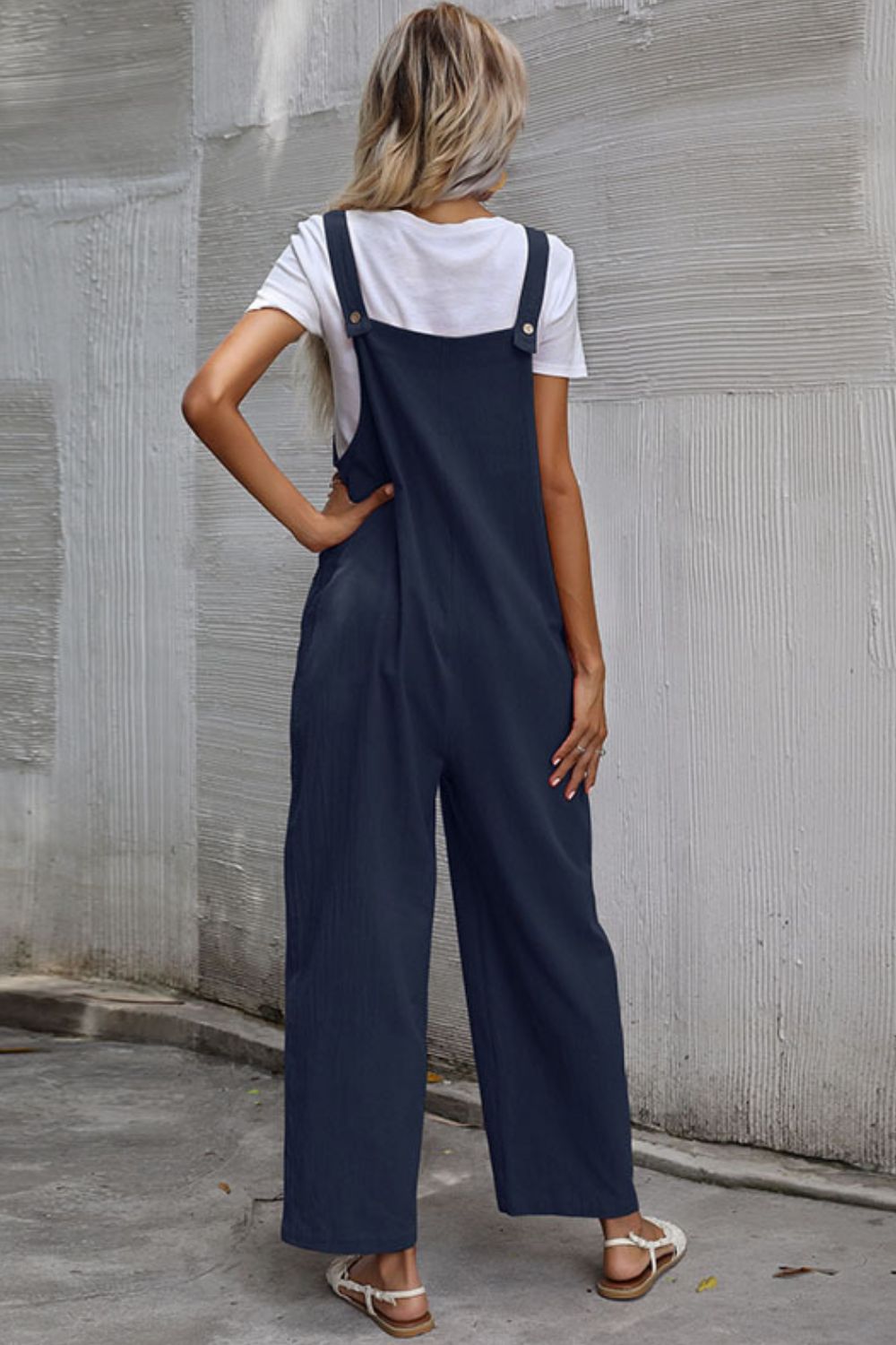 Wide Leg Overalls with Front Pockets - ONYX ASHE