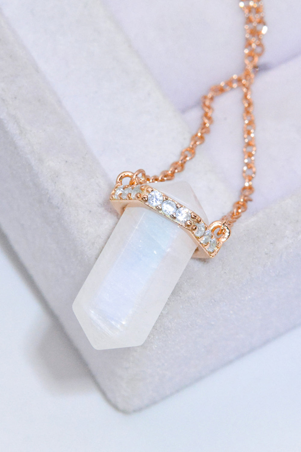 Natural Moonstone Chain-Link Necklace