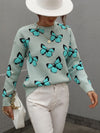 Butterfly Dropped Shoulder Crewneck Sweater