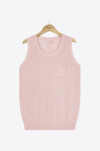 Buttoned Pocket Knit Tank