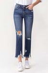 Lovervet Jackie Full Size High Rise Crop Straight Leg Jeans - ONYX ASHE