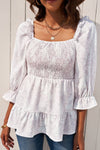 Floral Smocked Ruffled Babydoll Top