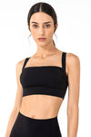 Open Back Pleated Detail Sports Bra - ONYX ASHE