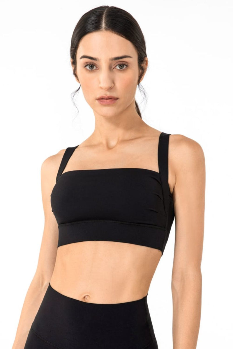 Open Back Pleated Detail Sports Bra - ONYX ASHE