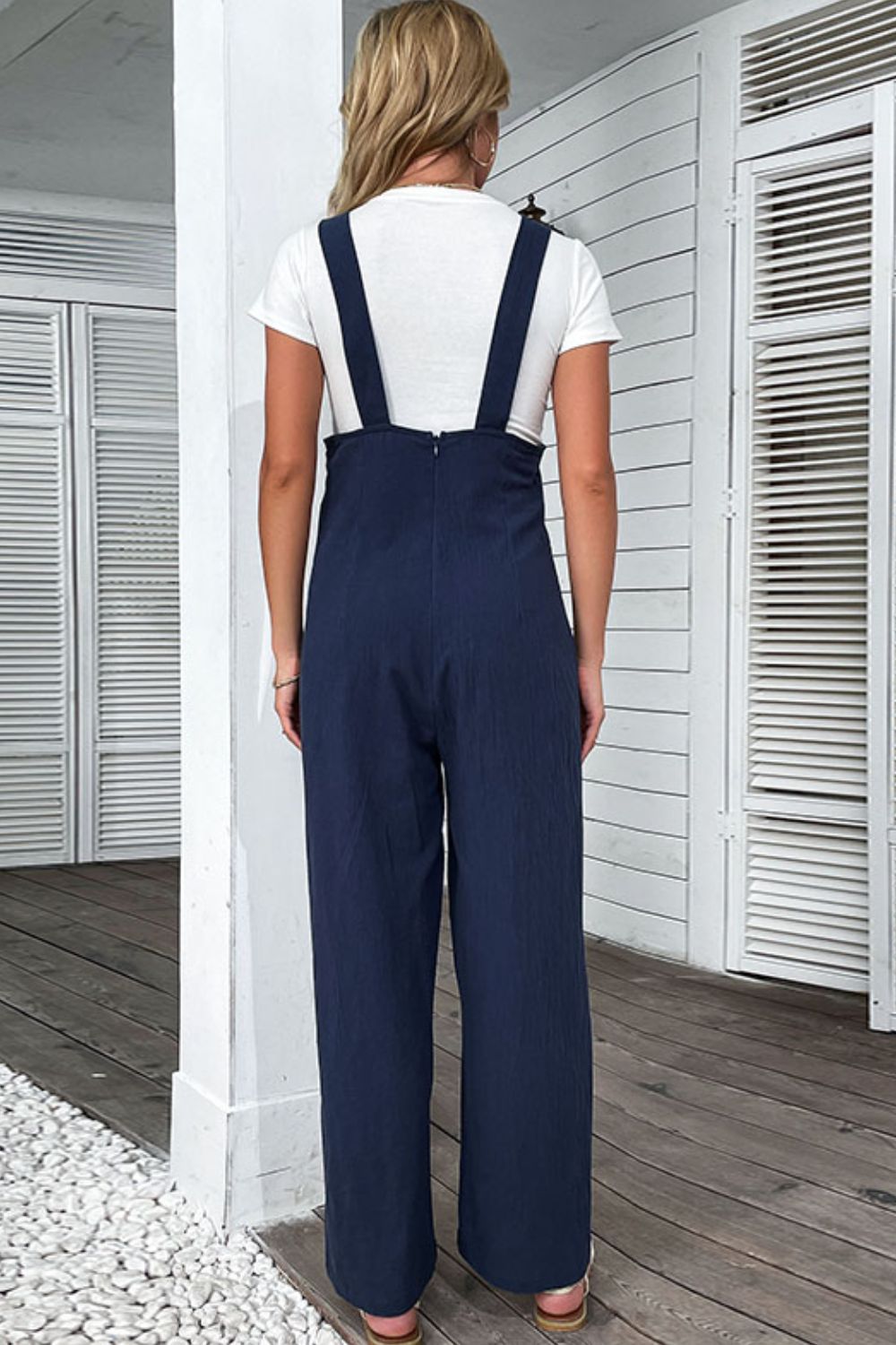 Light Up Your Life Buttoned Straight Leg Overalls - ONYX ASHE