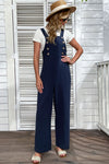 Light Up Your Life Buttoned Straight Leg Overalls - ONYX ASHE