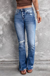 Distressed Flared Jeans with Pockets - ONYX ASHE