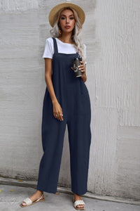 Wide Leg Overalls with Front Pockets - ONYX ASHE