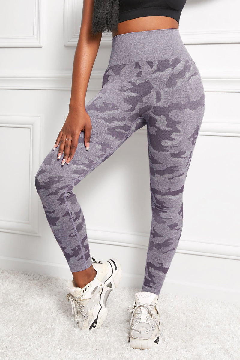 Camo Print Seamless High Waist Yoga Leggings - ONYX ASHE