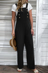 Light Up Your Life Buttoned Straight Leg Overalls - ONYX ASHE