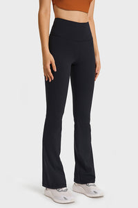 Elastic Waist Flare Yoga Pants - ONYX ASHE