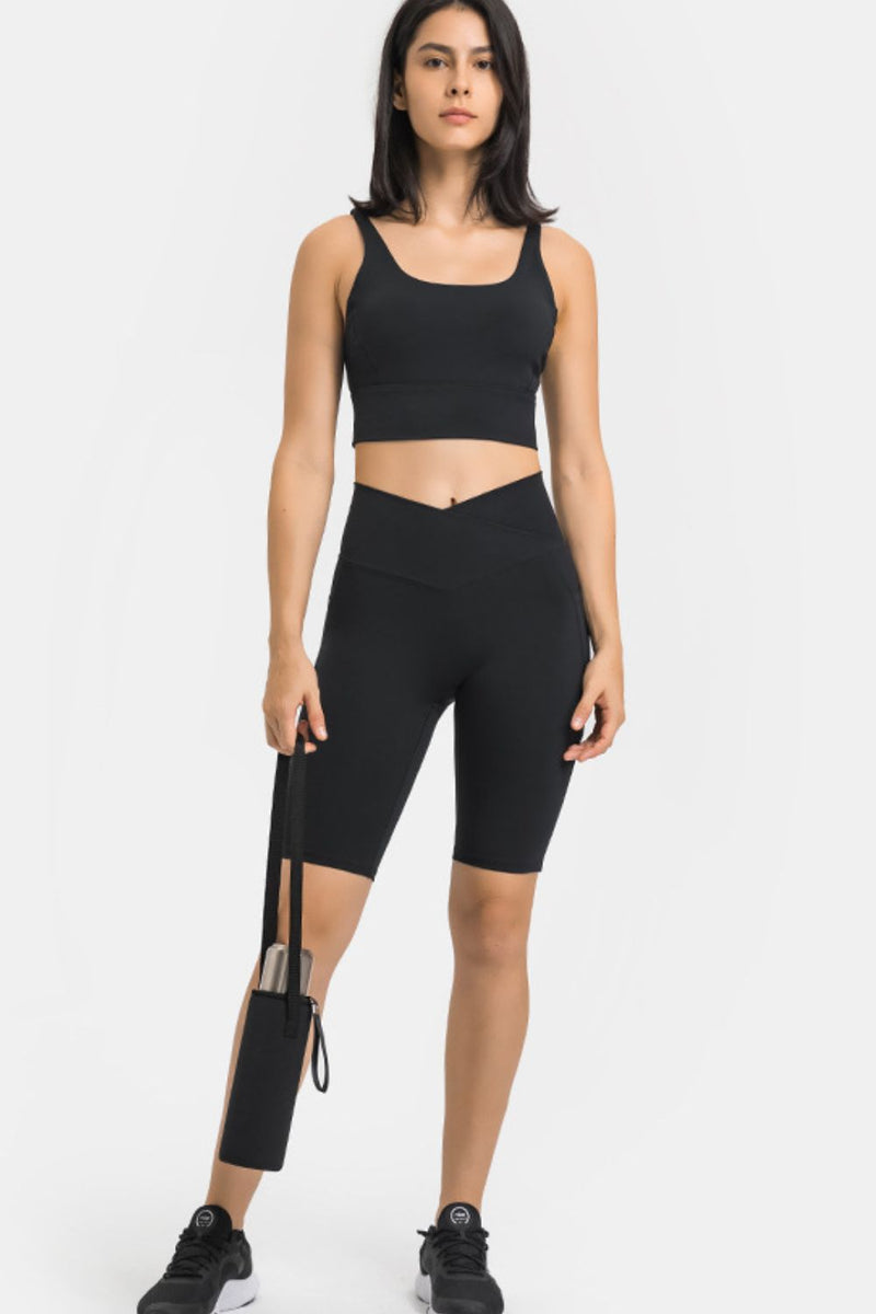 High Waist Biker Shorts with Pockets - ONYX ASHE