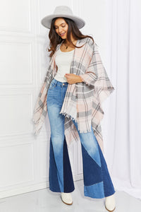 Leto Punch of Plaid Lightweight Poncho