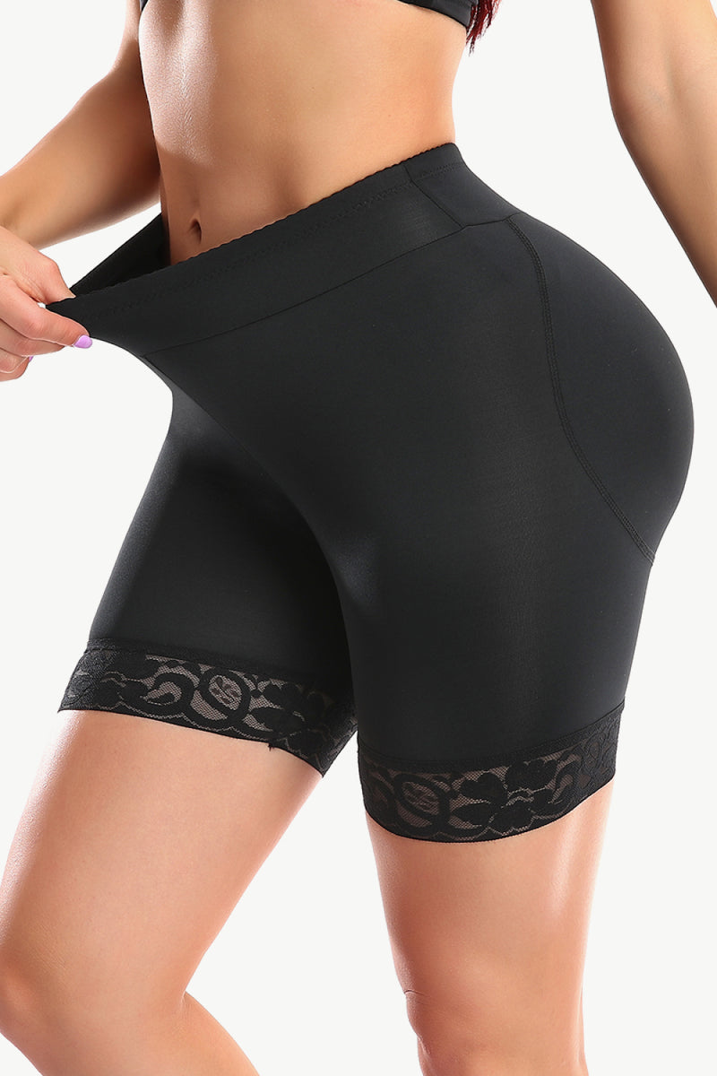 Full Size Lace Trim Lifting Pull-On Shaping Shorts - ONYX ASHE