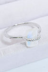 Natural Moonstone Platinum-Plated Ring