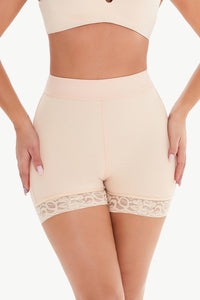 Full Size Pull-On Lace Trim Shaping Shorts - ONYX ASHE