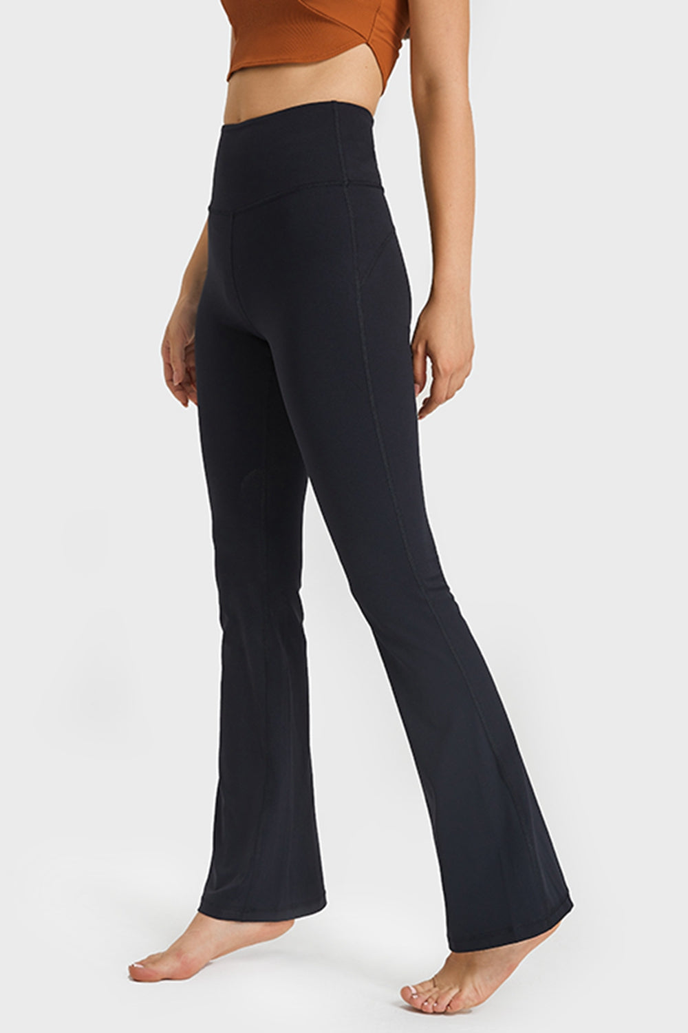 Elastic Waist Flare Yoga Pants - ONYX ASHE