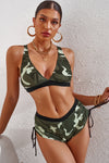 Camouflage Crisscross Tie-Back Bikini Set - ONYX ASHE