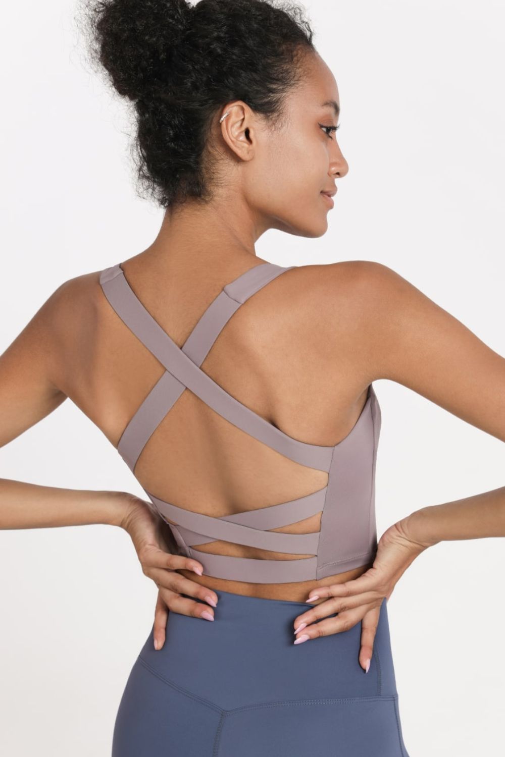 Crisscross Open Back Cropped Sports Cami - ONYX ASHE