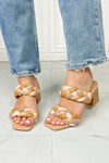 SODA Interwoven Ideas Braided Strap Block Heel Slide Sandal in Nude - ONYX ASHE