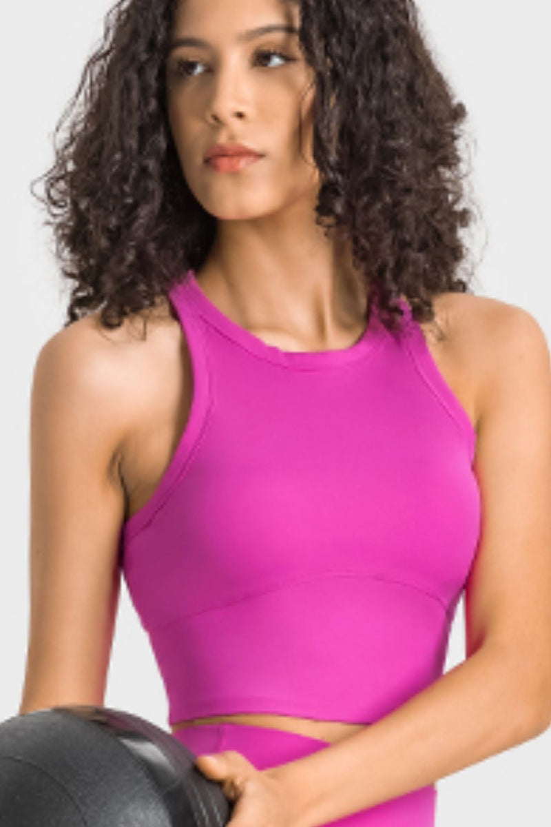 Racerback Cropped Sports Tank - ONYX ASHE