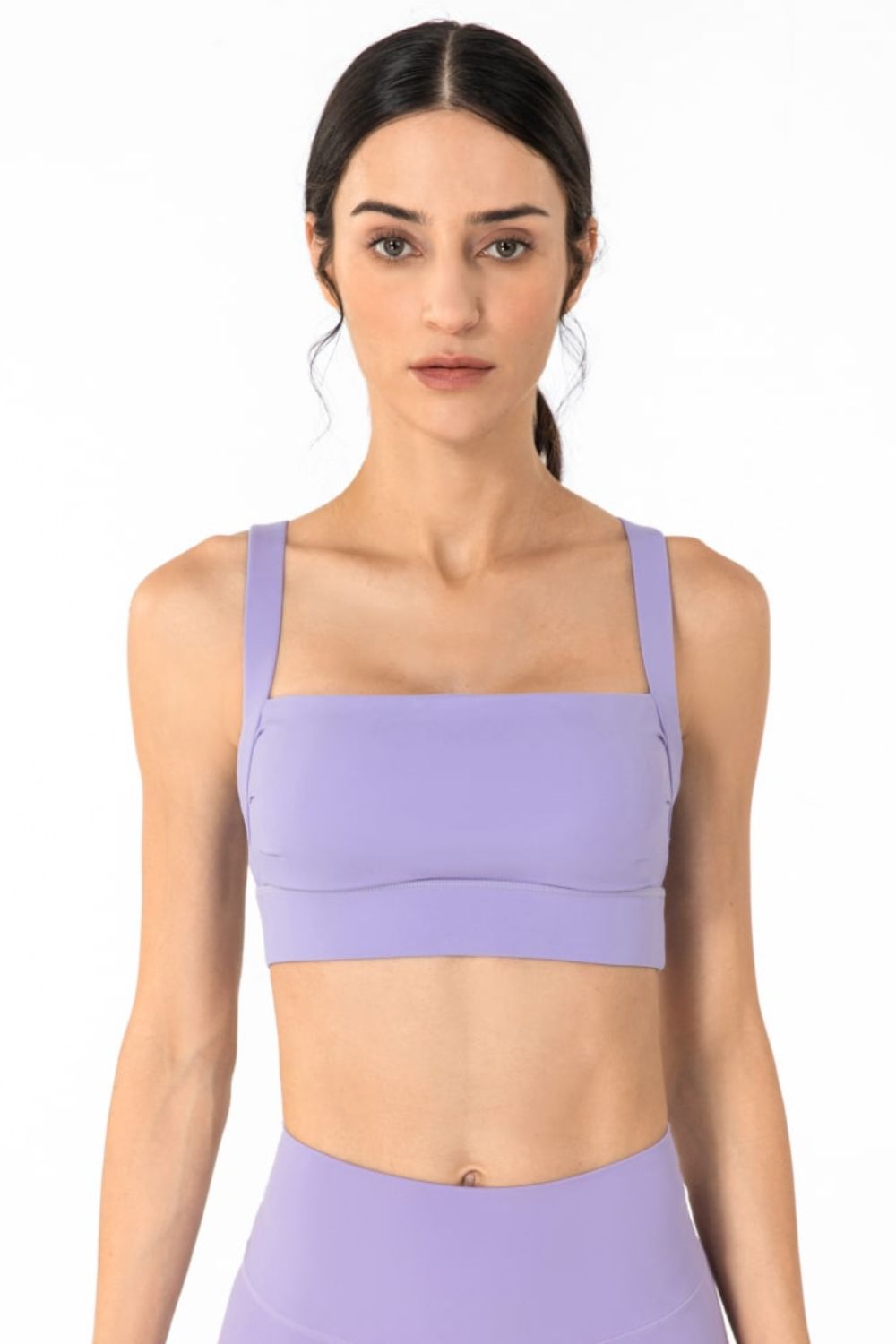 Open Back Pleated Detail Sports Bra - ONYX ASHE