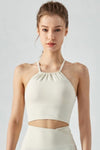 Crisscross Gathered Detail Cropped Sports Cami - ONYX ASHE