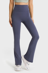 Elastic Waist Flare Yoga Pants - ONYX ASHE