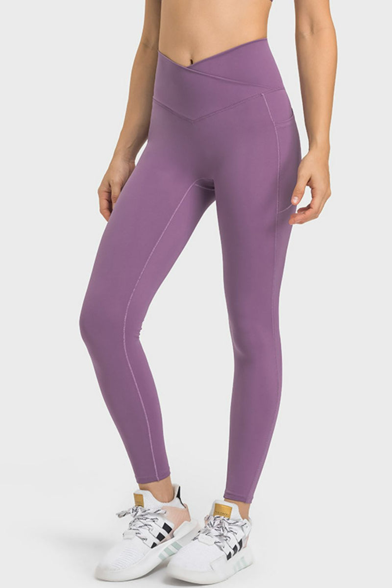 V-Waist Yoga Leggings with Pockets - ONYX ASHE