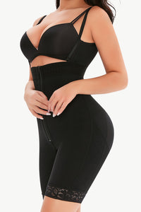 Full Size Lace Detail Zip-Up Under-Bust Shaping Bodysuit - ONYX ASHE