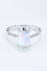 925 Sterling Silver Square Moonstone Ring