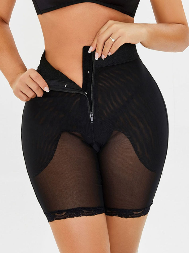 Full Size High-Waisted Lace Trim Shaping Shorts - ONYX ASHE