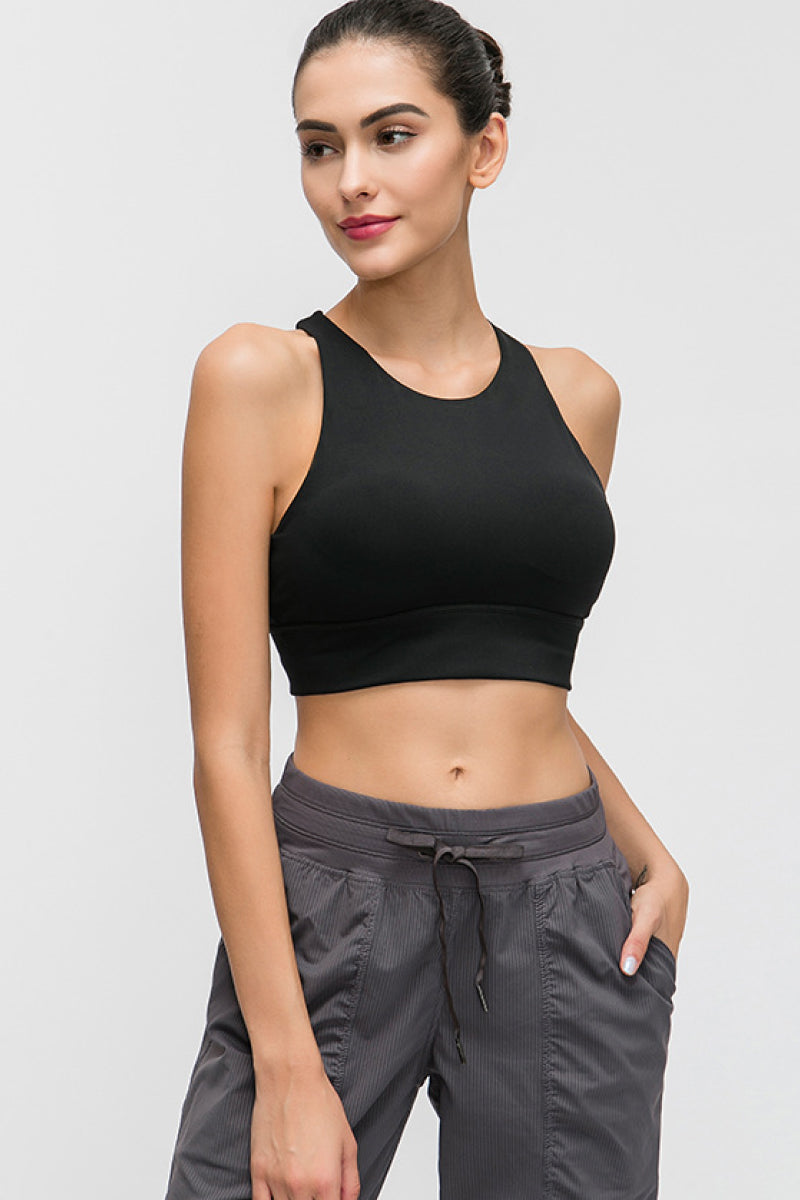 Halter Keyhole Sports Bra - ONYX ASHE