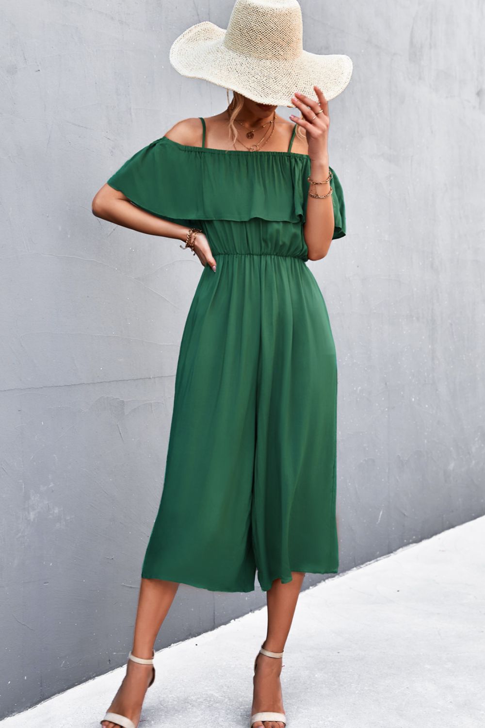 Spaghetti Strap Layered Jumpsuit