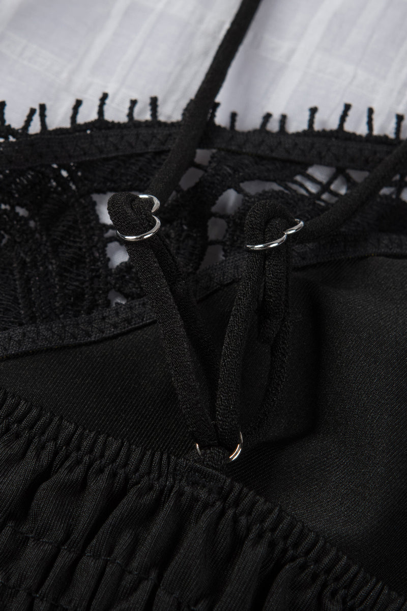 Smocked Eyelash Trim Lace Bralette - ONYX ASHE