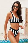 Striped Tank High Waist Bikini - ONYX ASHE