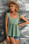 Ruffled Square Neck Babydoll Blouse