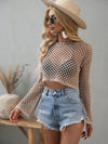 Openwork Flare Sleeve Cropped Cover Up - ONYX ASHE