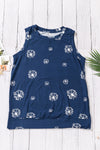 Star Print Tank with Slits