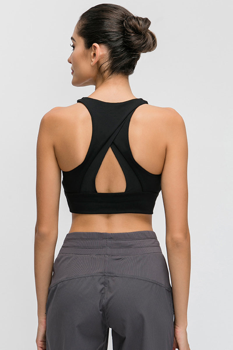 Halter Keyhole Sports Bra - ONYX ASHE