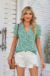 Floral Notched Neck Blouse